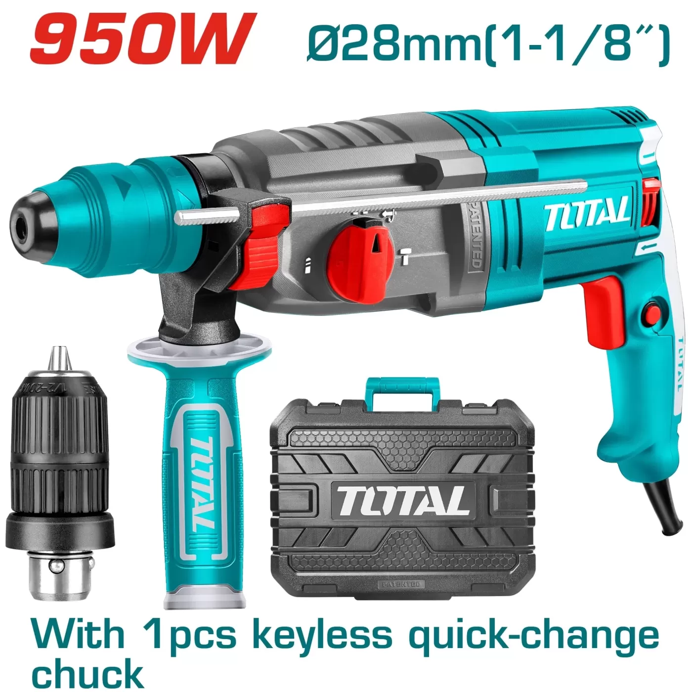 Fúró-vésőkalapács 950W kiegészítő tartozékkal SDS Plus/4670bpm/2,5J
