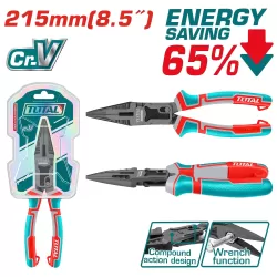 Magas erőáttételű csőrös fogó 215 mm / -65%energia / INDUSTRIAL