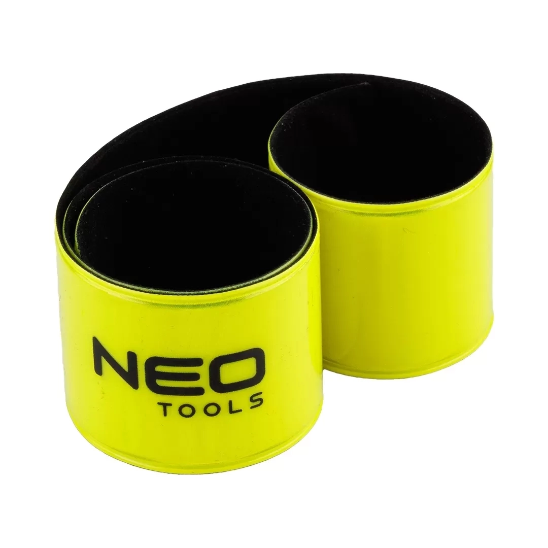 Fényvisszaverő szalag ruházatra, 3x40cm, tépőzáras, neonzöld, rendelési egység: 100db, NEO TOOLS