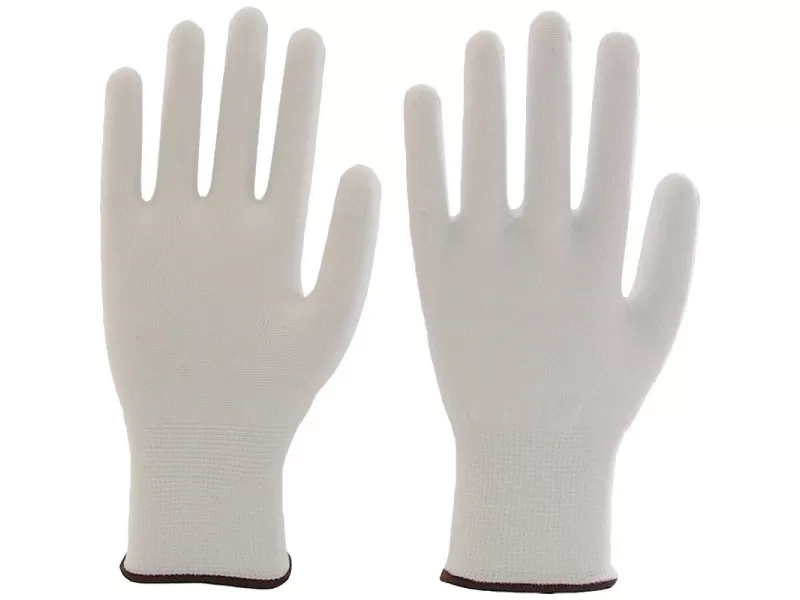 Tenyéren és ujjvégeken mártott PU kesztyű méret:XXL(11) fehér