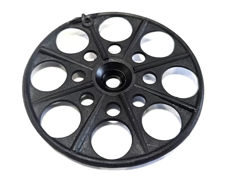 Szigetelésrögzítő tányér, lapos, fekete