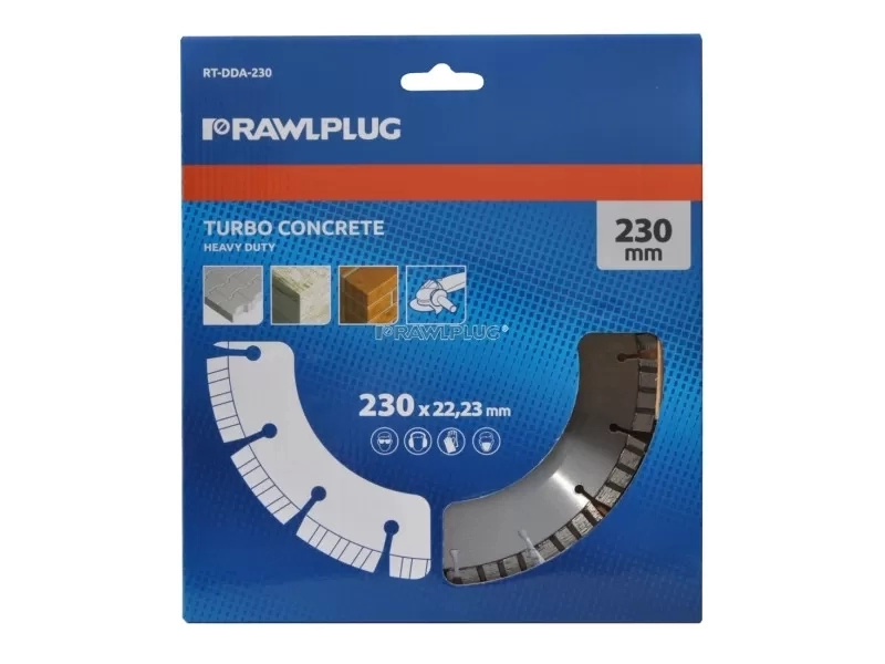 RT-DDA-230 Profi gyémánttárcsa betonhoz, vasbetonhoz, turbo