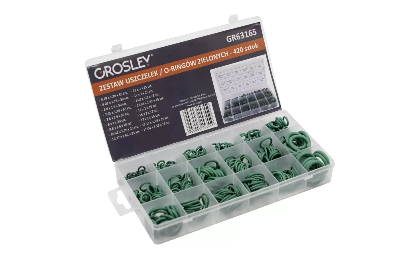 GROSLEY Zöld tömítés | O-gyűrű készlet – 420 db